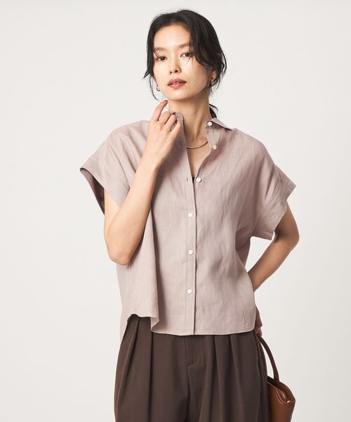 green label relaxing(グリーンレーベルリラクシング)の「ノースリーブ バランス シャツ(シャツ/ブラウス・レディース・ライトブルー/ライトピンク/モカ・FREE)」の9枚目の写真