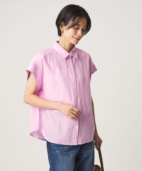 green label relaxing(グリーンレーベルリラクシング)の「ノースリーブ バランス シャツ(シャツ/ブラウス・レディース・ライトブルー/ライトピンク/モカ・FREE)」の13枚目の写真