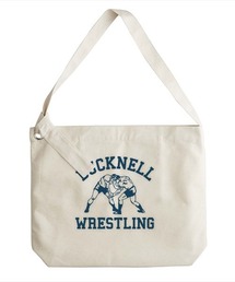 Ol' Basics（オール・ベーシックス） ショルダーバッグ キャンバス レスリングイラスト カレッジロゴ プリント 鞄 BAG アメカジ メンズ レディース ユニセックス