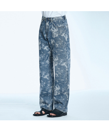 SECONDMONO（セカンドモノローグ）の「スモッグパターンワイドデニムパンツブルーSEPT013BLUE（デニムパンツ）」