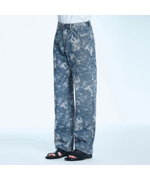 SECONDMONO(セカンドモノローグ)の「スモッグパターンワイドデニムパンツブルーSEPT013BLUE(デニムパンツ・メンズ・その他・28/34/26)」の1枚目の写真