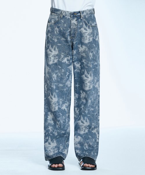 SECONDMONO(セカンドモノローグ)の「スモッグパターンワイドデニムパンツブルーSEPT013BLUE(デニムパンツ・メンズ・その他・28/34/26)」の2枚目の写真