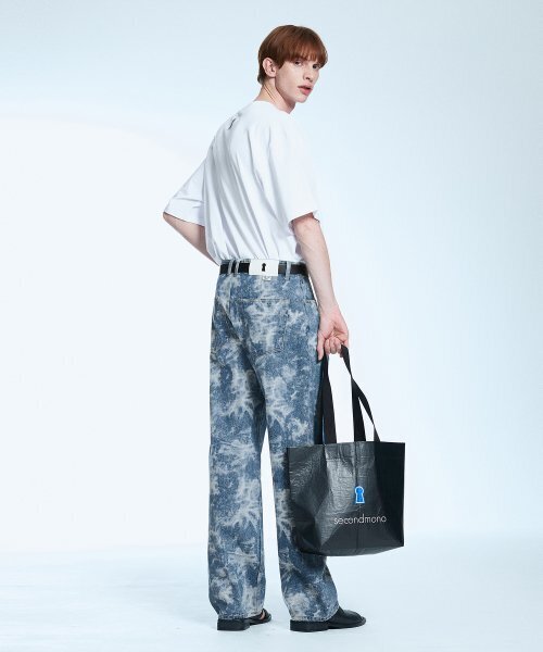 SECONDMONO(セカンドモノローグ)の「スモッグパターンワイドデニムパンツブルーSEPT013BLUE(デニムパンツ・メンズ・その他・28/34/26)」の4枚目の写真
