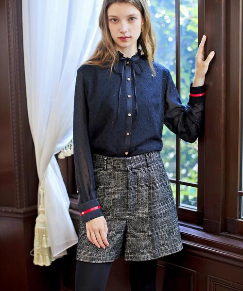 DRESSTERIOR(ドレステリア)の「【セットアップ可】ループグレンチェックショートパンツ(その他パンツ・レディース・ブラック系1・38/36/34)」の4枚目の写真
