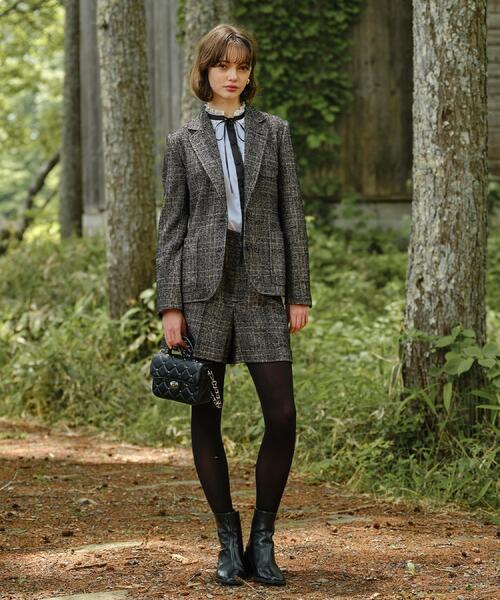 DRESSTERIOR(ドレステリア)の「【セットアップ可】ループグレンチェックショートパンツ(その他パンツ・レディース・ブラック系1・38/36/34)」の5枚目の写真