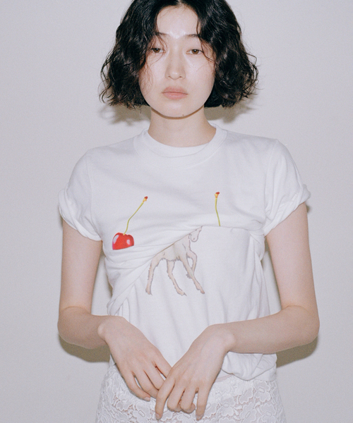 EDIT. FOR LULU(エディットフォールル)の「【SKIN for LULU】 mini tee(Tシャツ/カットソー・レディース・ホワイト・FREE)」の5枚目の写真
