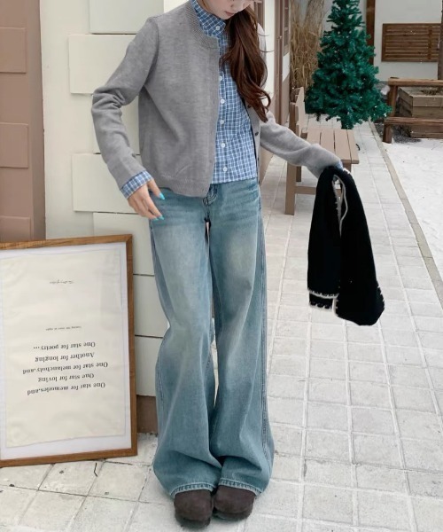 CHUN CHUN NOTES(チュンチュンノーツ)の「26AW/ヴィンテージウォッシュ ワイドストレート ローライズデニムパンツ(デニムパンツ・レディース・サックスブルー・L/M/S)」の7枚目の写真