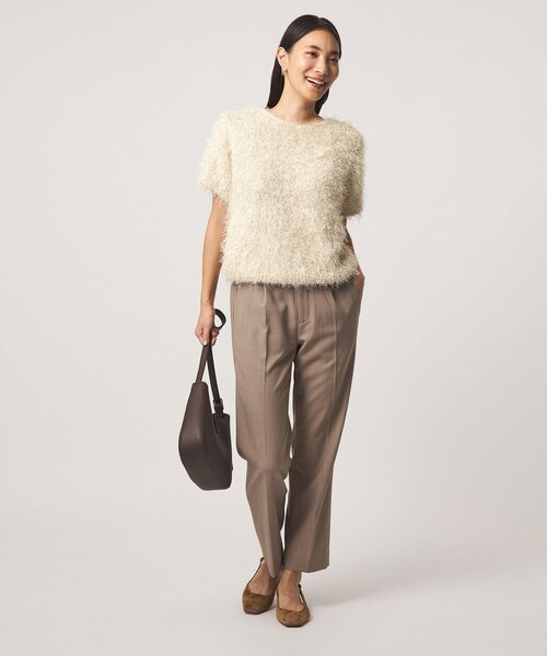 A DAY IN THE LIFE UNITED ARROWS(アデイインザライフユナイテッドアローズ)の「ラメ フェザー ショートスリーブニット <A DAY IN THE LIFE>(ニット/セーター・レディース・ナチュラル/グレー系・FREE)」の19枚目の写真