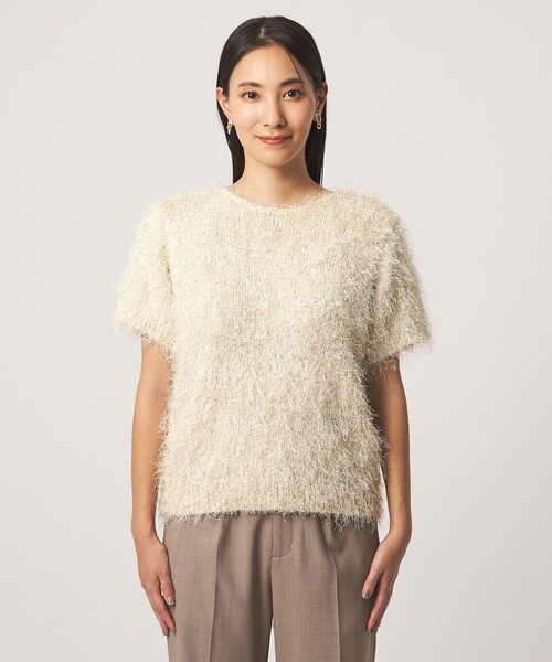 A DAY IN THE LIFE UNITED ARROWS(アデイインザライフユナイテッドアローズ)の「ラメ フェザー ショートスリーブニット <A DAY IN THE LIFE>(ニット/セーター・レディース・ナチュラル/グレー系・FREE)」の15枚目の写真