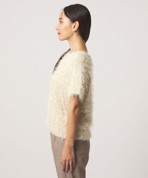 A DAY IN THE LIFE UNITED ARROWS(アデイインザライフユナイテッドアローズ)の「ラメ フェザー ショートスリーブニット <A DAY IN THE LIFE>(ニット/セーター・レディース・ナチュラル/グレー系・FREE)」の14枚目の写真