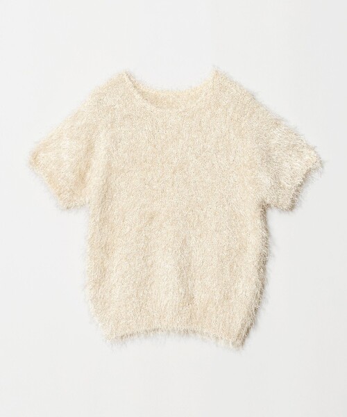 A DAY IN THE LIFE UNITED ARROWS(アデイインザライフユナイテッドアローズ)の「ラメ フェザー ショートスリーブニット <A DAY IN THE LIFE>(ニット/セーター・レディース・ナチュラル/グレー系・FREE)」の6枚目の写真