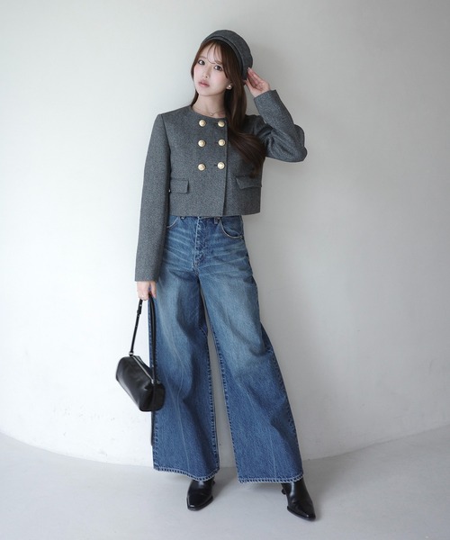EIMY ISTOIRE(エイミーイストワール)の「WIDE LEG DENIM(デニムパンツ・レディース・ブルー・23/24)」の1枚目の写真