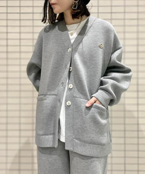 YENN(イエン)の「YENN(イエン)SPONDISH VOLUME CARDIGAN/SET UP可(カーディガン/ボレロ・レディース・グレー/ブラック・F)」の1枚目の写真