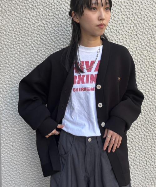 YENN(イエン)の「YENN(イエン)SPONDISH VOLUME CARDIGAN/SET UP可(カーディガン/ボレロ・レディース・グレー/ブラック・F)」の2枚目の写真
