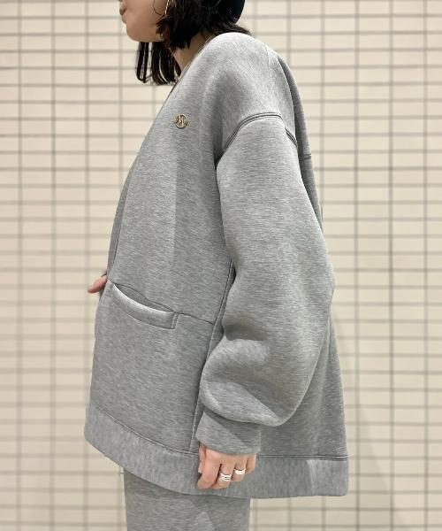 YENN(イエン)の「YENN(イエン)SPONDISH VOLUME CARDIGAN/SET UP可(カーディガン/ボレロ・レディース・グレー/ブラック・F)」の10枚目の写真
