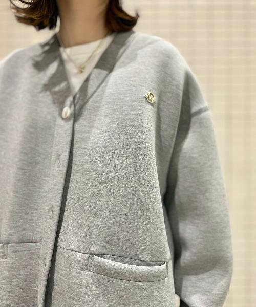 YENN(イエン)の「YENN(イエン)SPONDISH VOLUME CARDIGAN/SET UP可(カーディガン/ボレロ・レディース・グレー/ブラック・F)」の11枚目の写真