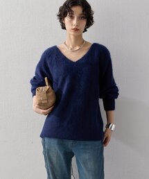 【WEB限定カラー】ファーウールVニットプルオーバー
