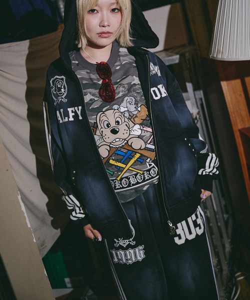GALFY(ガルフィー)の「GALFY-全力汚し部SWTパンツ(スウェットパンツ・メンズ・グレー/ブラック/ピンク・XL/L)」の9枚目の写真