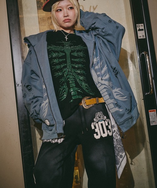 GALFY(ガルフィー)の「GALFY-全力汚し部SWTパンツ(スウェットパンツ・メンズ・グレー/ブラック/ピンク・XL/L)」の7枚目の写真