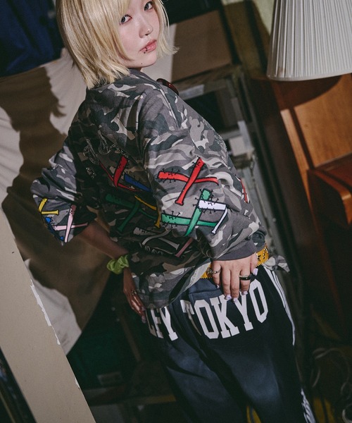GALFY(ガルフィー)の「GALFY-全力汚し部SWTパンツ(スウェットパンツ・メンズ・グレー/ブラック/ピンク・XL/L)」の10枚目の写真