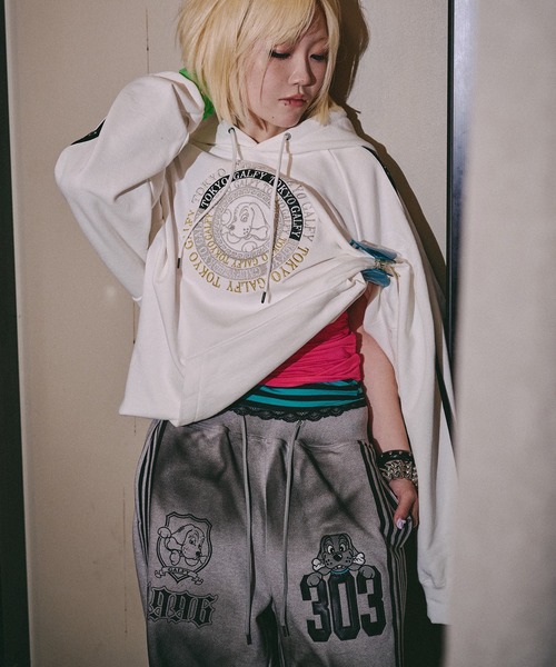 GALFY(ガルフィー)の「GALFY-全力汚し部SWTパンツ(スウェットパンツ・メンズ・グレー/ブラック/ピンク・XL/L)」の13枚目の写真