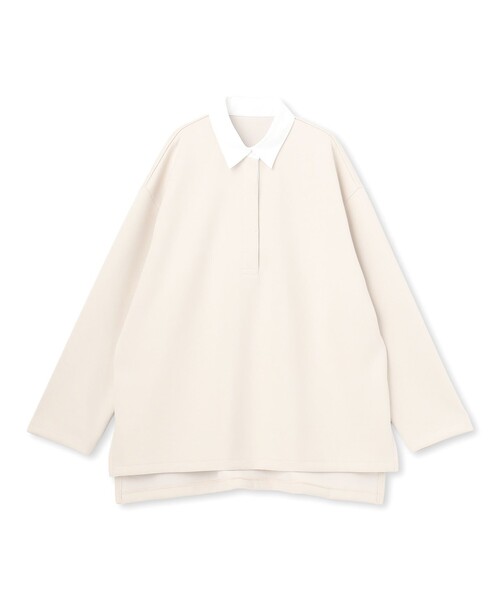 UNFILO(アンフィーロ)の「BEAUTY FORM JERSEY ラガーシャツ(スウェット・レディース・ベージュ系/ネイビー系・SMALL/MEDIUM)」の11枚目の写真