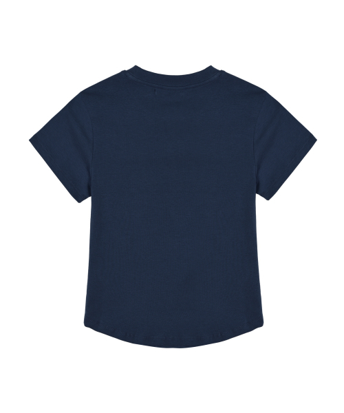 NICK&NICOLE(ニックアンドニコール)の「CURVED SLIM TOP_NAVY(Tシャツ/カットソー・レディース・その他・FREE)」の2枚目の写真