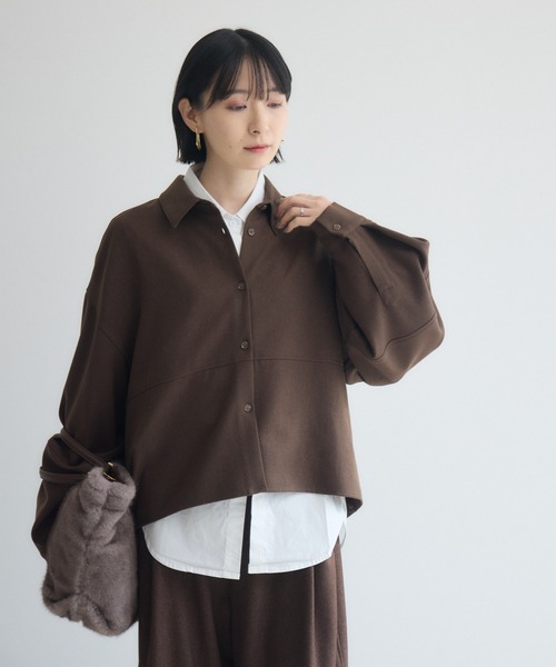 Paradise Picnic(パラダイスピクニック)の「cloche 機能素材ランタンスリーブシャツ(シャツ/ブラウス・レディース・ブラウン/ベージュ/チャコールグレー・FREE)」の7枚目の写真