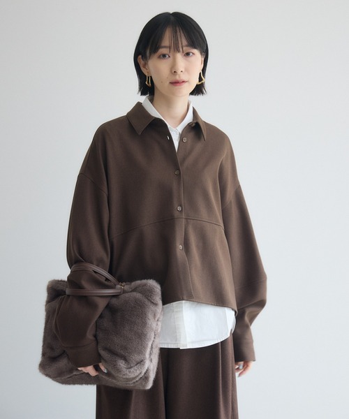 Paradise Picnic(パラダイスピクニック)の「cloche 機能素材ランタンスリーブシャツ(シャツ/ブラウス・レディース・ブラウン/ベージュ/チャコールグレー・FREE)」の8枚目の写真