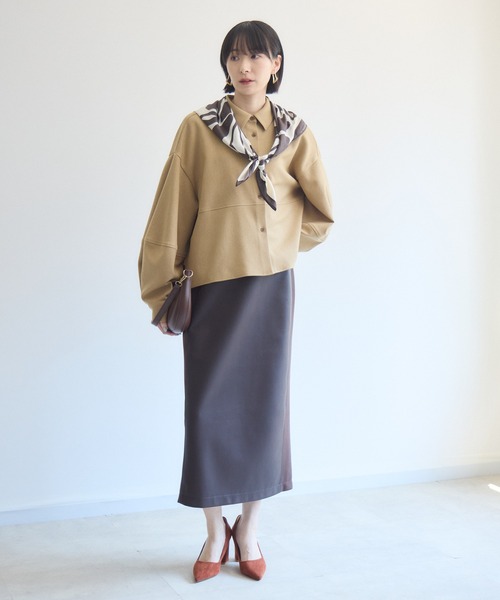 Paradise Picnic(パラダイスピクニック)の「cloche 機能素材ランタンスリーブシャツ(シャツ/ブラウス・レディース・ブラウン/ベージュ/チャコールグレー・FREE)」の13枚目の写真
