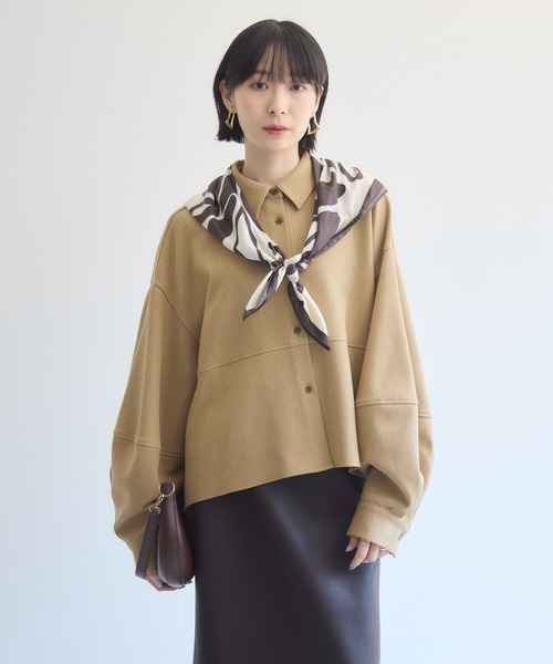 Paradise Picnic(パラダイスピクニック)の「cloche 機能素材ランタンスリーブシャツ(シャツ/ブラウス・レディース・ブラウン/ベージュ/チャコールグレー・FREE)」の15枚目の写真