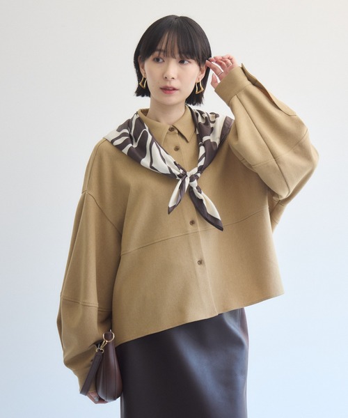 Paradise Picnic(パラダイスピクニック)の「cloche 機能素材ランタンスリーブシャツ(シャツ/ブラウス・レディース・ブラウン/ベージュ/チャコールグレー・FREE)」の16枚目の写真