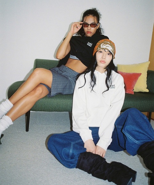 X-girl(エックスガール)の「X-girl x COOKIEBOY SWEAT HOODIE(パーカー・レディース・ホワイト/ブラック・M/S/L)」の5枚目の写真
