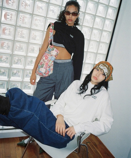 X-girl(エックスガール)の「X-girl x COOKIEBOY SWEAT HOODIE(パーカー・レディース・ホワイト/ブラック・M/S/L)」の6枚目の写真
