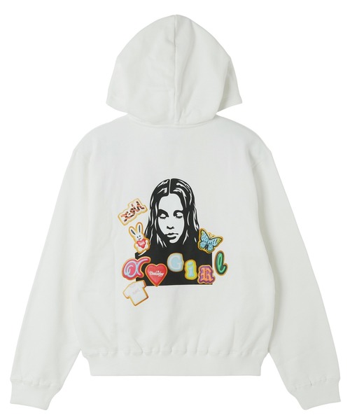 X-girl(エックスガール)の「X-girl x COOKIEBOY SWEAT HOODIE(パーカー・レディース・ホワイト/ブラック・M/S/L)」の10枚目の写真