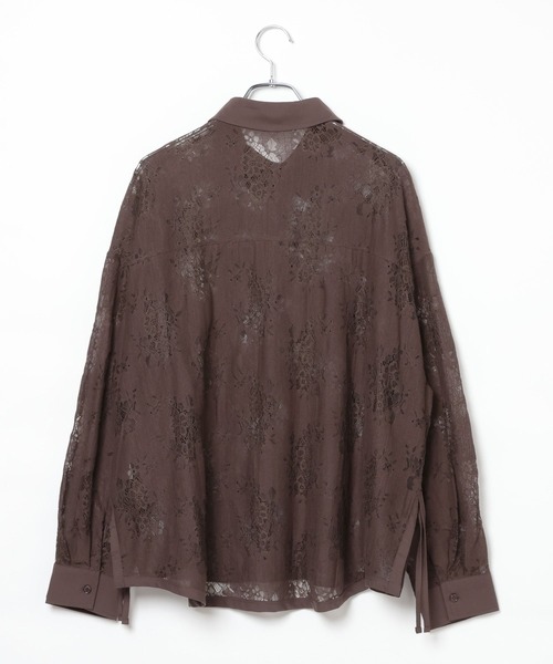 LEPSIM(レプシィム)の「モダンレースシャーリングシャツ 1069796(シャツ/ブラウス・レディース・アイボリー/ブラウン/ブラック・FREE)」の4枚目の写真