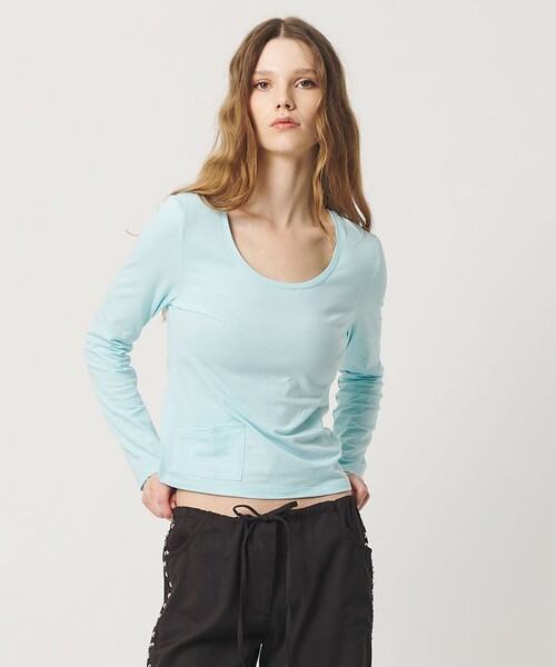 ATTISESSION(アティセッション)の「<ATTISESSION>ポケット ユーティリティー カットソー(Tシャツ/カットソー・レディース・ライトピンク/ダークブラウン/ライトブルー・FREE)」の7枚目の写真