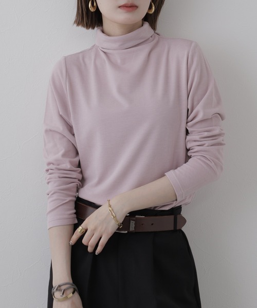 FUNALIVE(ファンアライブ)の「MANIN タートルネックカットソー 長袖(Tシャツ/カットソー・レディース・レッド/ブラック/ライトグレー/ピンク/ネイビー・M)」の10枚目の写真