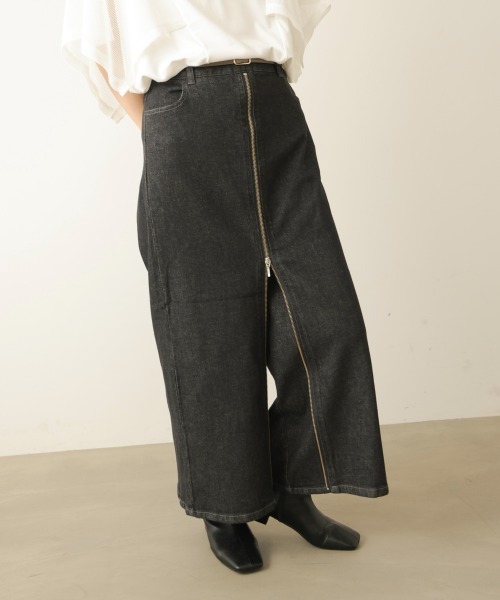 Bou Jeloud(ブージュルード)の「【スカート/パンツ2way仕様】フロントZIPデニムパンツ(その他パンツ・レディース・インディゴブルー/ブラック・FREE)」の5枚目の写真