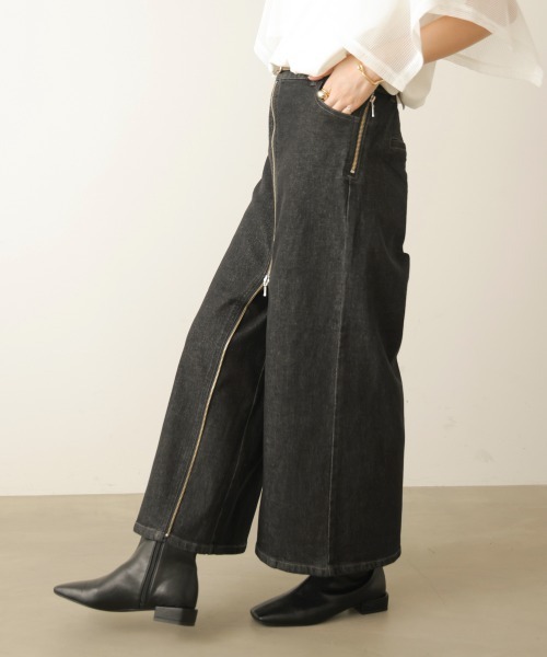 Bou Jeloud(ブージュルード)の「【スカート/パンツ2way仕様】フロントZIPデニムパンツ(その他パンツ・レディース・インディゴブルー/ブラック・FREE)」の7枚目の写真