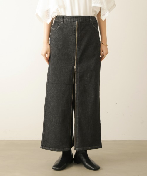 Bou Jeloud(ブージュルード)の「【スカート/パンツ2way仕様】フロントZIPデニムパンツ(その他パンツ・レディース・インディゴブルー/ブラック・FREE)」の10枚目の写真