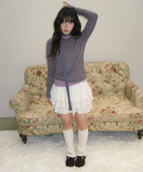RONRON(ロンロン)の「SOFT MINI LABEL LONG SLEEVE CHARCOAL(Tシャツ/カットソー・レディース・その他・FREE)」の2枚目の写真