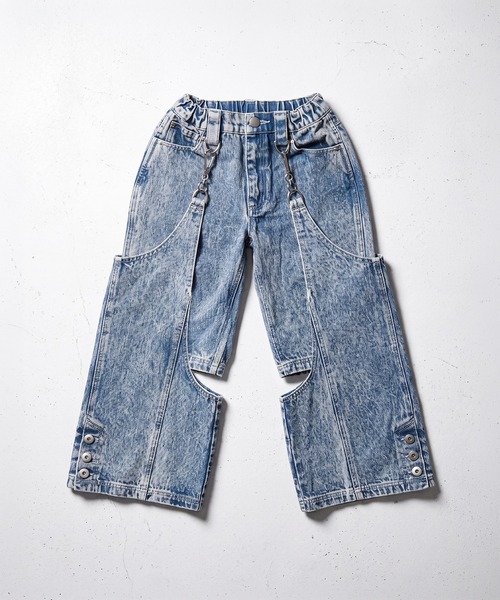 DURAS(デュラス)の「KIDS|2WAYセパレートデニムパンツ|ペアコーデ対応(デニムパンツ・キッズ・ブラック/インディゴブルー・S(100-110)/M(110-120)/L(120-130))」の4枚目の写真