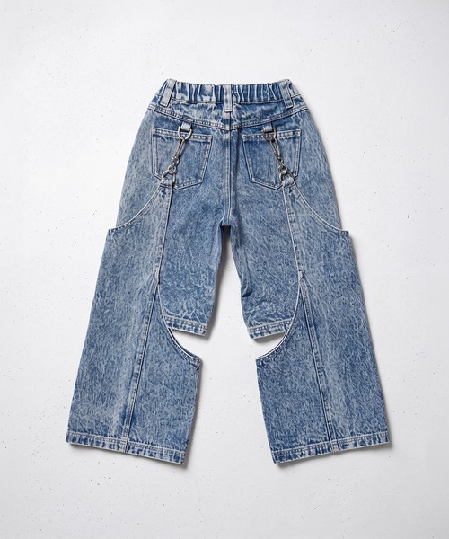 DURAS(デュラス)の「KIDS|2WAYセパレートデニムパンツ|ペアコーデ対応(デニムパンツ・キッズ・ブラック/インディゴブルー・S(100-110)/M(110-120)/L(120-130))」の3枚目の写真