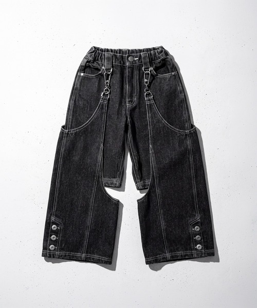 DURAS(デュラス)の「KIDS|2WAYセパレートデニムパンツ|ペアコーデ対応(デニムパンツ・キッズ・ブラック/インディゴブルー・S(100-110)/M(110-120)/L(120-130))」の10枚目の写真