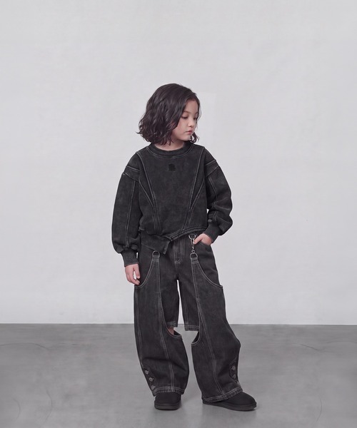 DURAS(デュラス)の「KIDS|2WAYセパレートデニムパンツ|ペアコーデ対応(デニムパンツ・キッズ・ブラック/インディゴブルー・S(100-110)/M(110-120)/L(120-130))」の15枚目の写真