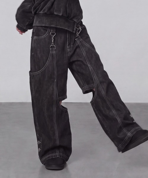 DURAS(デュラス)の「KIDS|2WAYセパレートデニムパンツ|ペアコーデ対応(デニムパンツ・キッズ・ブラック/インディゴブルー・S(100-110)/M(110-120)/L(120-130))」の12枚目の写真