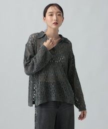 モール透かしスキッパーニット　1057179