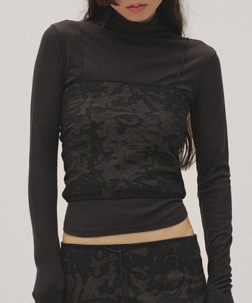 TODAYFUL（トゥデイフル）の「[TODAYFUL/トゥデイフル]Soft Fraise Turtleneck Tops/ソフトフライスタートルネックトップス（Tシャツ/カットソー・レディース・ダークグレー/アイボリー・FREE）」の2枚目の写真