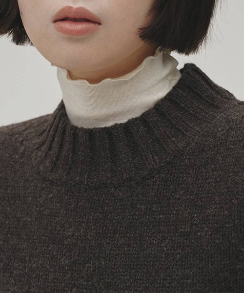 TODAYFUL（トゥデイフル）の「[TODAYFUL/トゥデイフル]Soft Fraise Turtleneck Tops/ソフトフライスタートルネックトップス（Tシャツ/カットソー・レディース・ダークグレー/アイボリー・FREE）」の4枚目の写真